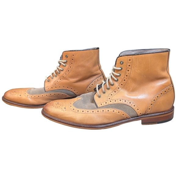 Joseph Abboud Tan Wingtip Ankle Boots 10.5 main image 8